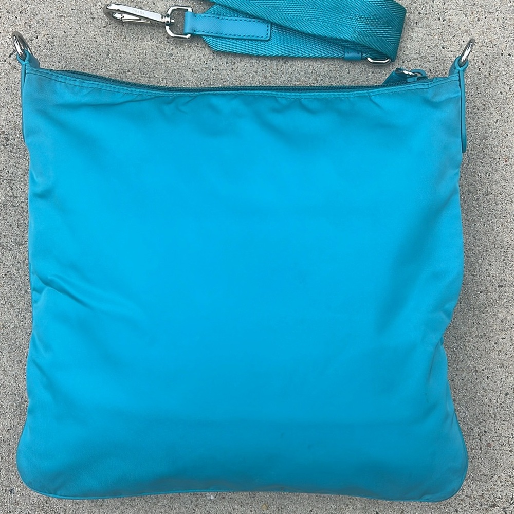 Prada Front Pocket Messenger Bag Tessuto Medium Crossbody teal - Picture 6 of 16